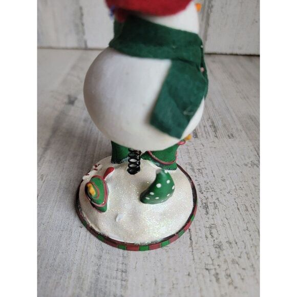 Bobblehead snowman Xmas tree figure glitter star snow - Picture 5 of 7